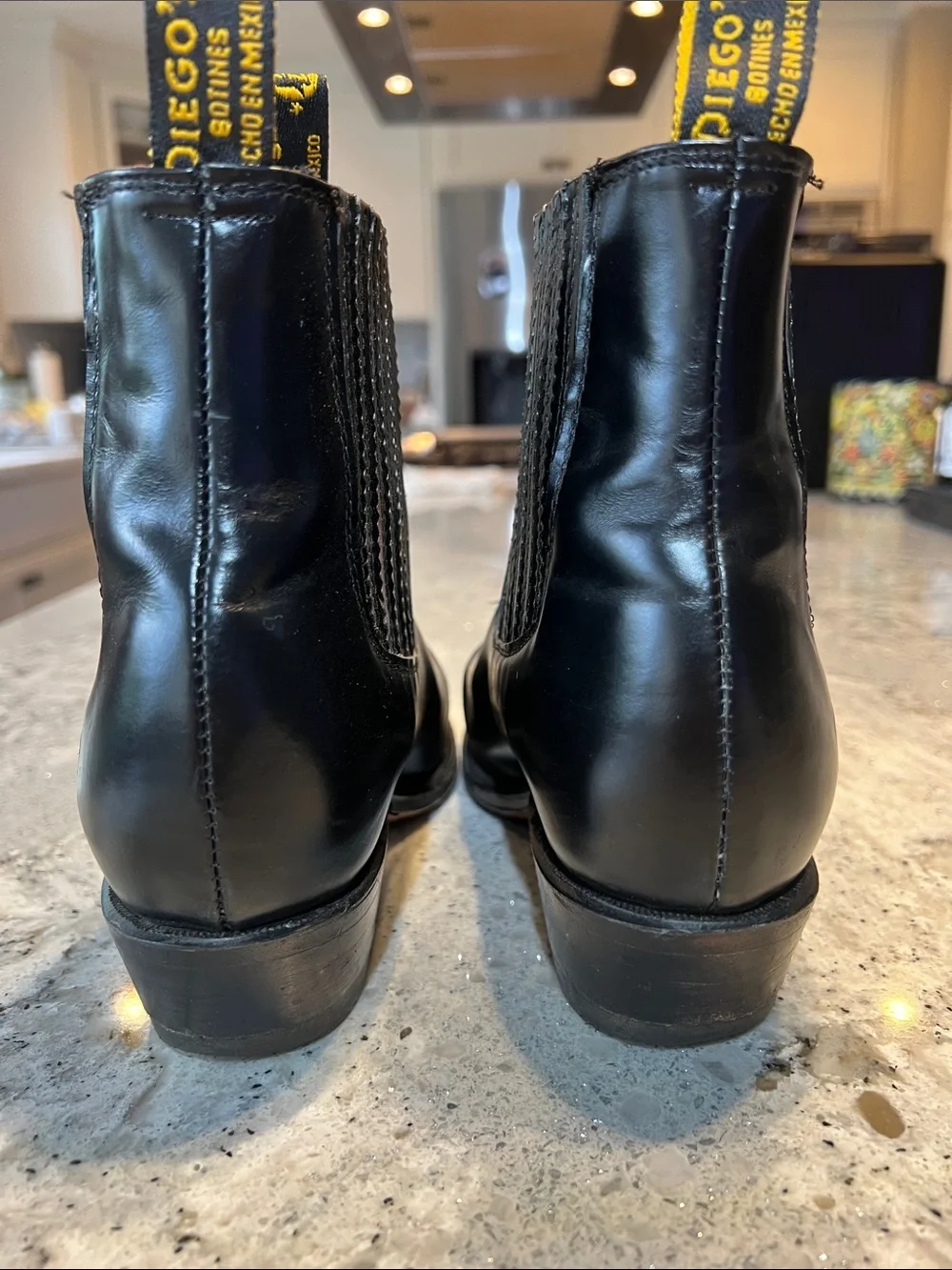 El General Black Leather Botin Vaquero Cowboy Boots Women's 7.5